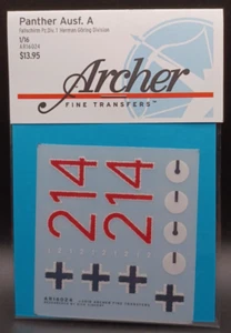 Archer | No. AR16024 | 1:16 Panther Ausf A Transfers - Picture 1 of 1