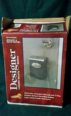 Solar Group Dvkpbz00 Large Lockable Wall Mount Mailbox Bronze & Satin Nickel  - Image 1 of 4