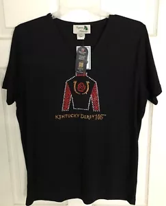 Kentucky Derby Shirt 146th Horse Racing Womens XL Equine Artwear Rhinestone NWT - Picture 1 of 4