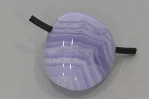 Unikat - Chalcedon Schmuck Edelstein Anhänger mit Lederband gebohrt - Bild 1 von 1