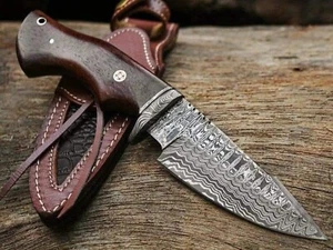 Custom Handmade Damascus Bowie Knife, Bobcat knife - Hand-Forged Blade & Guard - Picture 1 of 5