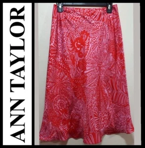 $98 Ann Taylor Rosa & Rot Seide Paisley Grafik Blumendruck Aline Rock ~ 4 M3020 - Bild 1 von 12