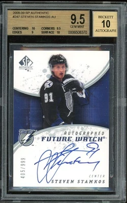 2008-09 SP Authentic Future Watch /999 Steven Stamkos Rookie Auto BGS 9.5 - Image 1 of 2