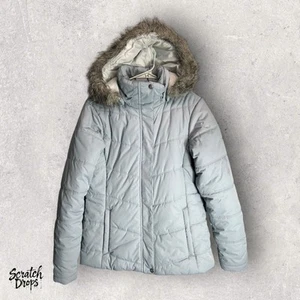 Columbia Women's Jacket Large Blue Winter Coat Faux Fur Hood Warm Outdoor Wear - Picture 1 of 8