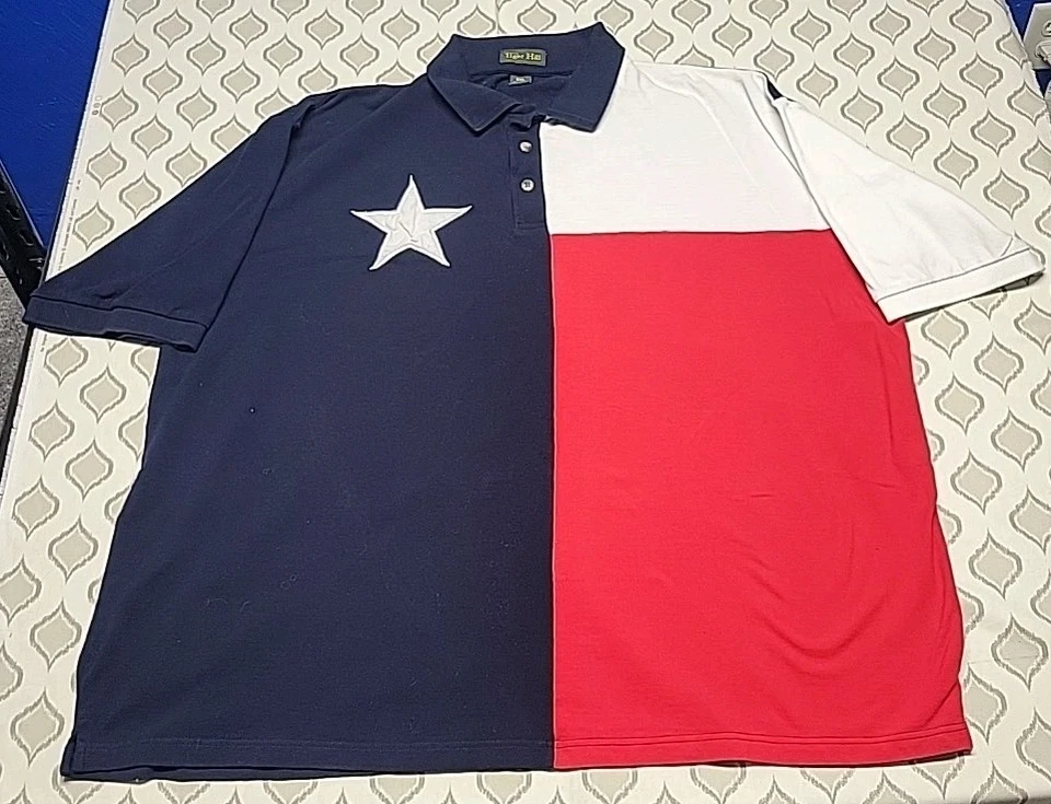 Texas Flag Polo Shirt Mens 5XL Tiger Hill Short Sleeve VHTF - Image 1 of 4