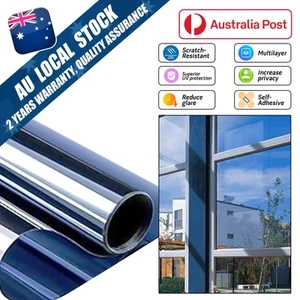 0.5x4M Home Window Tinting UV Block One Way Privacy Glass Film Solar Reflective - Picture 1 of 15