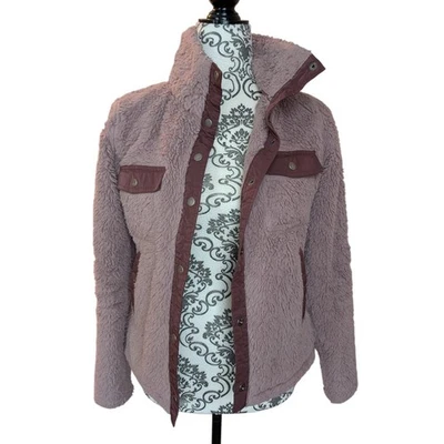 Jaqueta de Lã Feminina Marmot Janna Extra Pequena Borgonha Rosa Bolsos Snap Gorpcore - Imagem 1 de 4