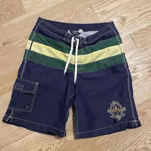 Rare Vintage Polo Ralph Lauren Board Shorts Size S Embroidered Polo Player 90s - Picture 1 of 4