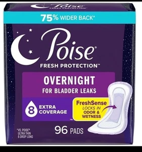Almohadillas para incontinencia Poise y almohadillas para incontinencia posparto durante la noche, 96 unidades - Imagen 1 de 5