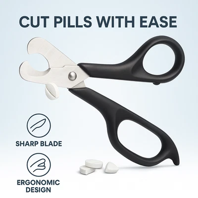 Tijeras Cortadoras de Pastillas para Pastillas Pequeñas o Grandes, Fácil Divisor para Tabletas 5-15mm Foto 1 de 4