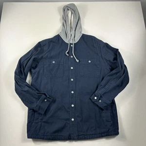 Duluth Trading Men Large Canvas Fire Hose Flannel Lined Hooded Lumber Jacket - Picture 1 of 12