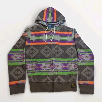 De Colección Polo Ralph Lauren Azteca Nativo del Suroeste Para Hombre Cremallera Sudadera con Capucha Suéter Mediano Foto 1 de 4