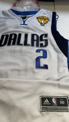 Camiseta Jason Kidd, Dallas Mavericks Blanca Parche Finales NBA Talla 50 #2 Rara Foto 1 de 4