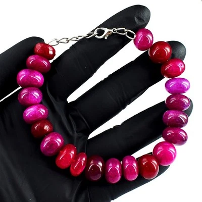 240.00 Cts Ruby Round Shape Most Brilliant Beaded Grade Womens Bracelet RK 46708 - Image 1 of 3