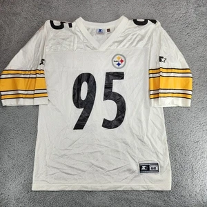 Vintage 90s Greg Lloyd #95 Pittsburgh Steelers Starter Jersey Size 52 XL White - Bild 1 von 7