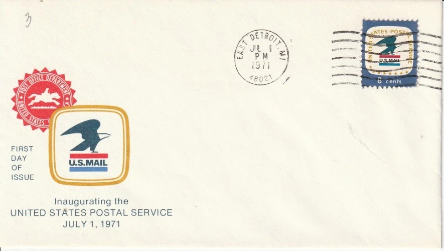 1396 8 cent Postal Service 7-1-71 FDC First Day East Detroit Michigan - Image 1 of 1