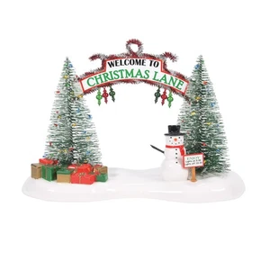 Snow Village Accessories Welcome to Christmas Lane Festive Gate Lit Figurine,... - Picture 1 of 1