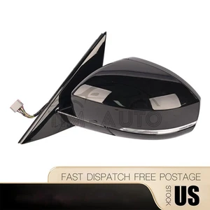 BLACK LEFT DRIVER MIRROR W/BLIND SPOT FITS RANGE ROVER SPORT 2014-2019 - Picture 1 of 12