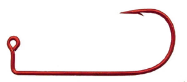 100 - 4/0 Eagle Claw 570R Red Jig Hooks for Jig Molds