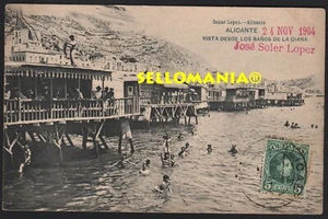 POSTAL AÑOS 1900 ALICANTE BAÑOS DE LA DIANA BAZAR LOPEZ HAUSER Y MENET TCP00102 - Imagen 1 de 2