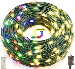 LED Christmas String Light Outdoor Waterproof, 77FT 200LED (Multi & White) NEW - Picture 1 of 7