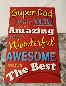 Feliz Día del Padre Super PAPÁ Increíble Impresionante Tarjeta de Felicitación Stockwell 5”x7.75” - Imagen 1 de 13