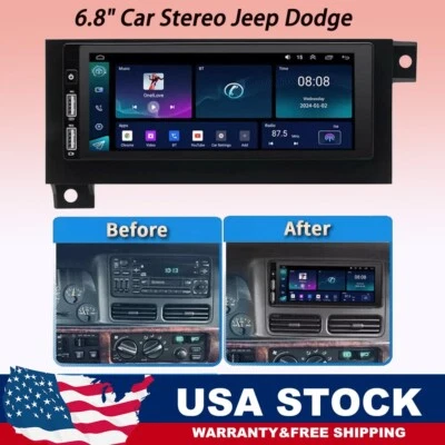 Radio estéreo GPS Android 13 CarPlay para Dodge Ram 1500 2500 3500 1994-2002 coche Foto 1 de 4