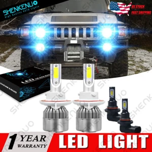 For Hummer H3 2006-2010 8000K LED Headlight High/Low + Fog Lamp Bulbs Combo 4pcs - Foto 1 di 14