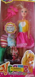 Vogue Fashion Girl Doll with Dresses & Accessories (Pink, Yellow, White, Lace) - Picture 1 of 2