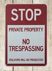  Stop Private Property No Trespassing metal tin sign art posters