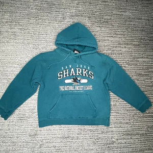 Old Time Hockey Kids Size S Unisex Hoodie NHL San Jose Sharks Long Sleeve Teal - Picture 1 of 13