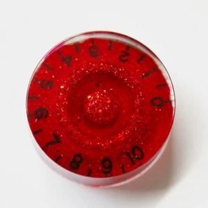 POP-KNOB Guitarra Velocidad Perno en VAMPIRO ROJO BRILLO con Números Negros - Imagen 1 de 4