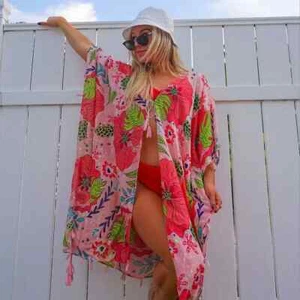 KATYDID HIBISCUS FLOWER SWIMSUIT COVER-UP- HIBISCUS PINK-ONE SIZE-SO CUTE!!! - Picture 1 of 2