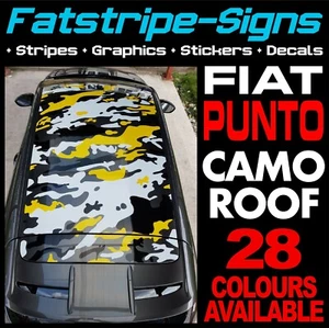 to fit FIAT PUNTO CAMO ROOF GRAPHICS STRIPES STICKERS DECALS ABARTH GRANDE EVO - Picture 1 of 2