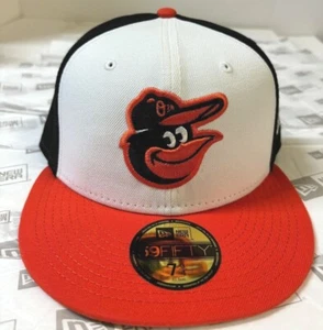 Baltimore Orioles MLB NE Basic Fitted Hat~White/Black/Orange - Picture 1 of 5