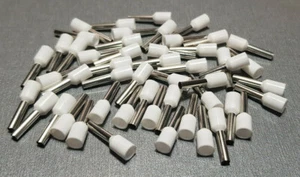 10/20/50Pcs E2510 14AWG 2.5mm² WHITE Insulated Ferrule Bootlace Terminals Crimp - Picture 1 of 4