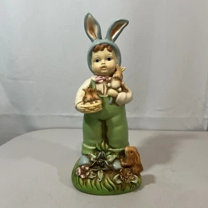 Vintage Bethany Lowe Boy Rabbit Ears Easter Parade Music Box Original Box works - Picture 1 of 9