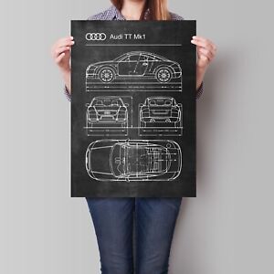 Audi TT Mk1 Car Poster Retro Patent Blueprint Art Print