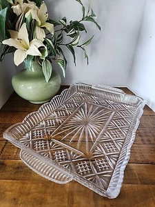 Dublin By Godinger Clear Pressed Glass Tray 16” X 11” X 1 1/2” deep - Picture 1 of 7