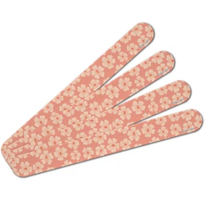 Peachy Flowers Double-Sided Nail File Emery Board Set 4 Pack - Picture 1 of 4