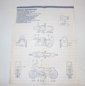 Instrucciones de motocicleta Hasbro GI Joe Mirage 1985 planos originales - Imagen 1 de 3