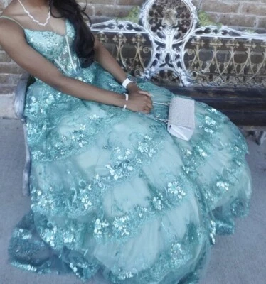 Size XS-S Turquoise Homecoming Dress - Image 1 of 4