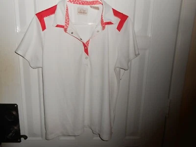 EP Pro Whit Pink Red Tour Tech Woman's Polo Shirt Size Extra Large - Image 1 of 3