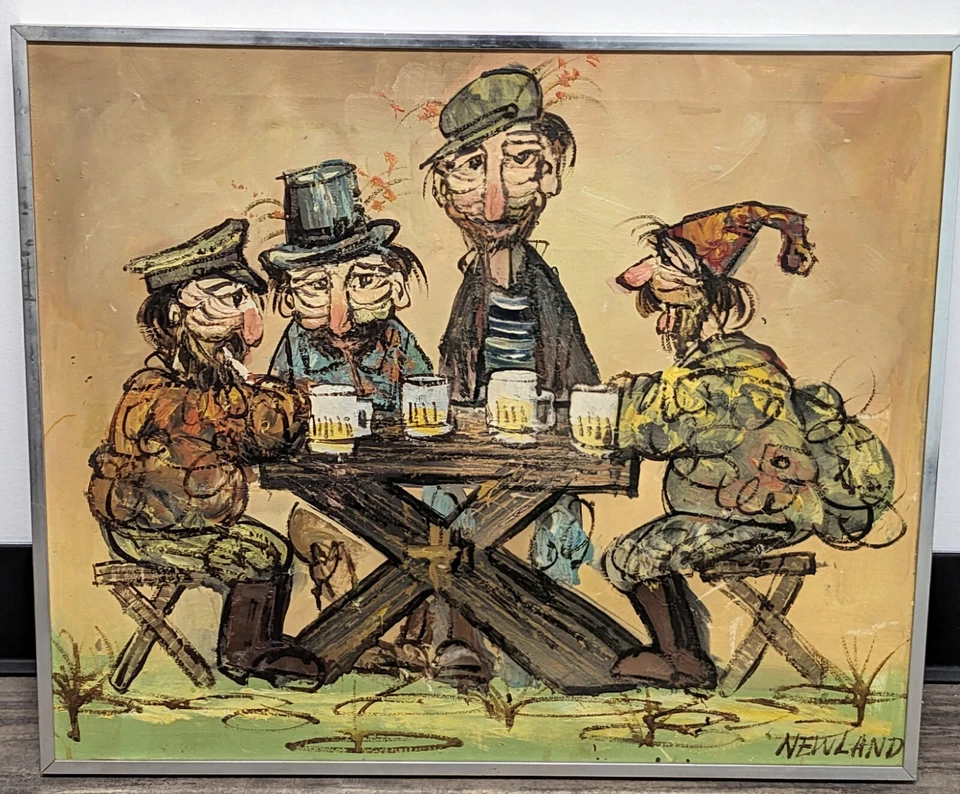 ПЬЯНИЦЫ Стиль Импасто Мультфильм 3D Холст Маслом от NEWLAND ПОДНЯТАЯ КАРТИНА МАСЛОМ - Изображение 1 из 2