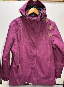 Polar Edge Gold Series Winter Jacket Womens Large Burgundy Gold Snowflakes EUC - Picture 1 of 9