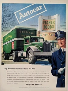 1946 Vintage Autocar Trucks print ad. Post World War II. - Picture 1 of 1