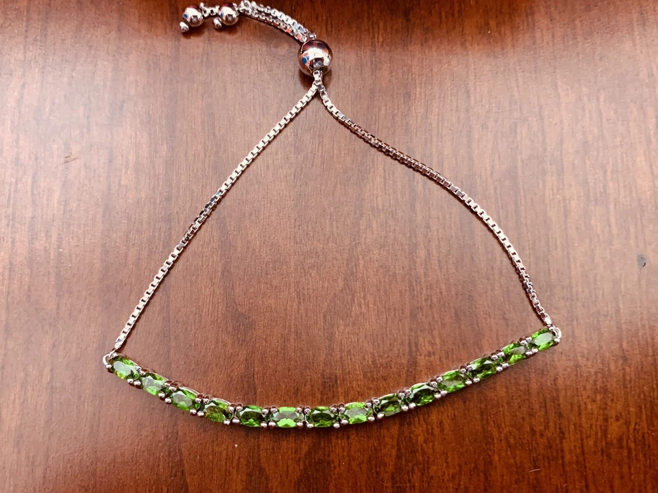 NUEVO Brazalete de Plata de Ley Diópsido Cromo Verde 2.80ctw Foto 1 de 1