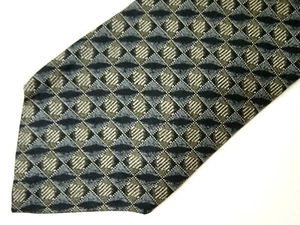 Corbata De Colección Mulberry Para Hombre Negra Gris Verde Oliva Geométrica Seda 59" Carrera - Imagen 1 de 4