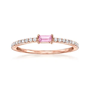 0.10 Carat Pink Sapphire and .20 ct. t.w. Diamond Ring in 14kt Rose Gold - Picture 1 of 5