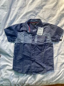 Boys DKNY Chambray Short Sleeve Button Up Shirt 5 - Picture 1 of 3